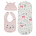 thumbnail image 2 of Carter's Baby Girls' 3 Piece Animal Burp Cloths & Hat Set, One Size, 2 of 3