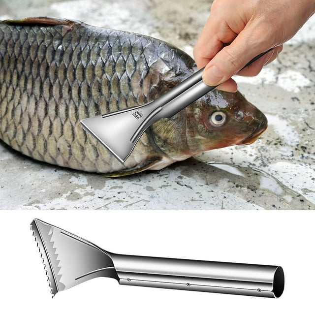 PEONAVET Scale Scraper Stainless Steel Fish 304 Stainless Steel Fish Cleaner Home Kitchen Sawtooth Fish ScavengerTool