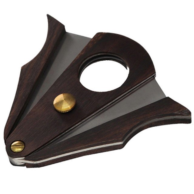 Wooden & Stainless Steel Cigar Cutter - Premium V-Cut Cuban Cigar Cutter, Ideal Gift for Men