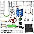thumbnail image 3 of Slsy 60FT Ninja Warrior Obstacle Course (10 Obstacles), Ninja Slackline Kit for Kids, Durable Playset Equipment with 10 Complete Set-Monkey Bar,Swing, Climbing Ladder & Net, 3 of 3