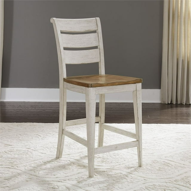 Farmhouse Reimagined White Ladder Back Counter Chair (RTA)