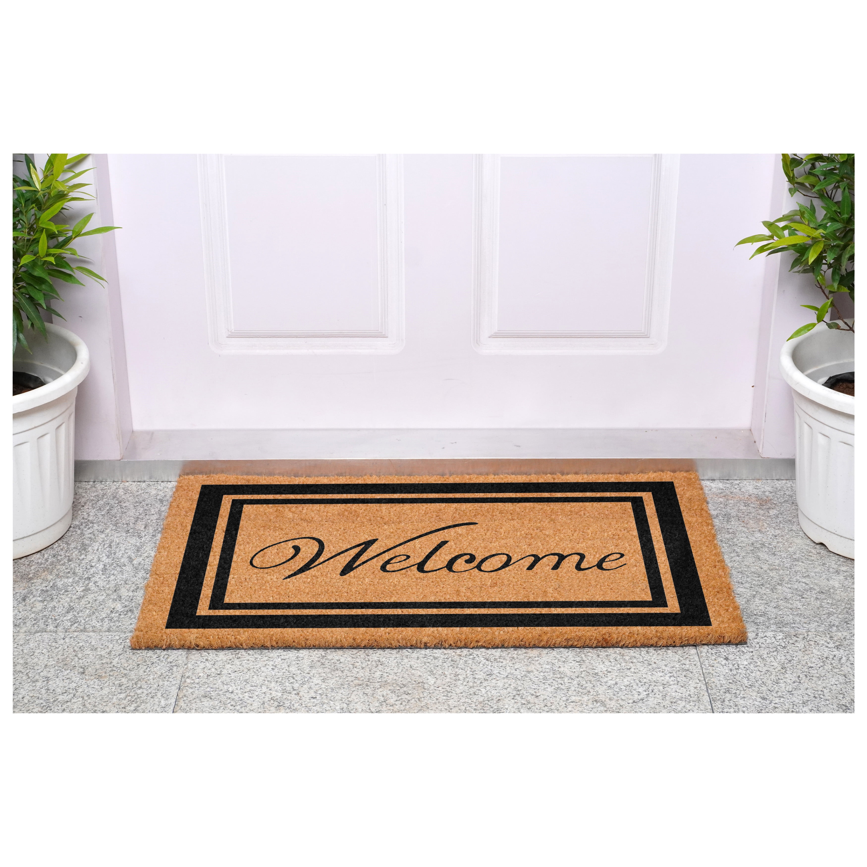 Home & More Border Welcome Coir Outdoor Doormat