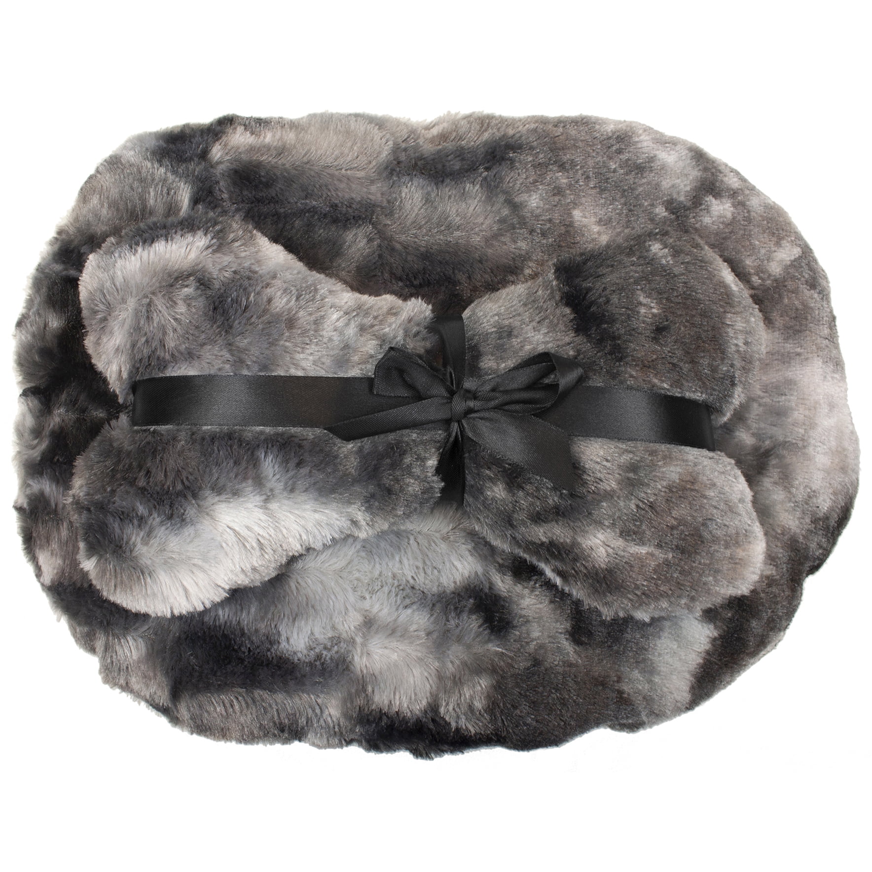 Precious Tails Faux Fur Princess Cat Dog Bed with Plush Bone Pillow – Small