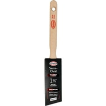 Glidden Semi-Oval Paint Brush with Wood Handle, Angled Sash, 1.5 Inch