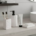thumbnail image 2 of Bath Square Resin Hand Soap & Lotion Dispenser Stone Effect 9 FL OZ White, 2 of 6