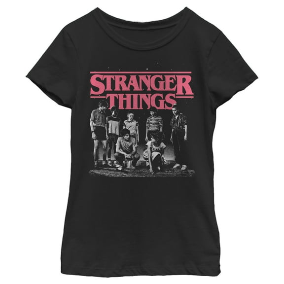 Netflix Girl's Stranger Things Title Logo Faded Graphic T-Shirt