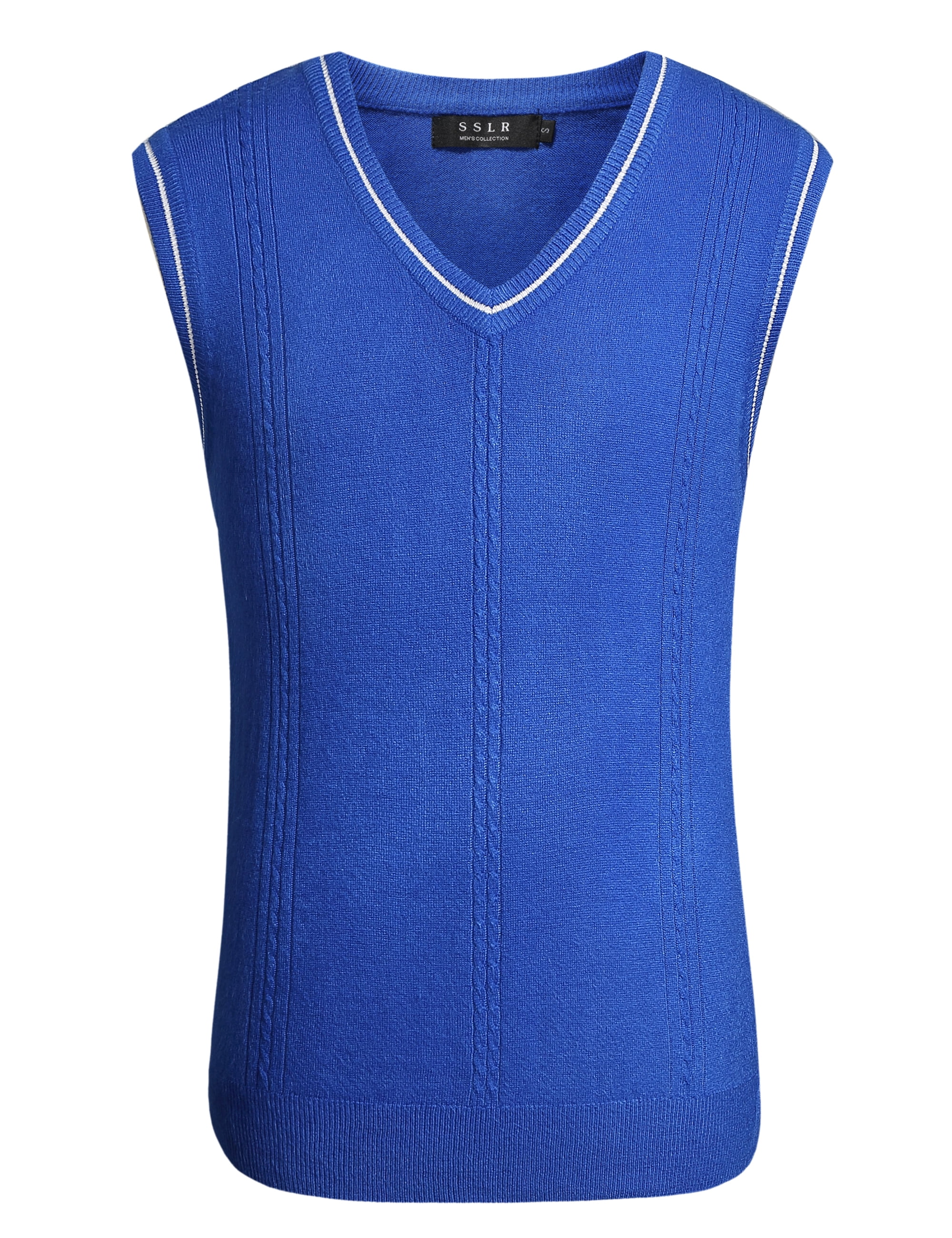 SSLR VNeck Sweater Vest for Men, Cable Knitted Pullover Sweaters Vest