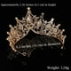 thumbnail image 4 of Tiara con forma de corona para mujer y niña, estilo reina barroca, color dorado, 4 of 5