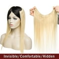 thumbnail image 4 of SEGO Wire in Human Hair Extensions Hidden Hair Extensions with Invisible Band Translucent Fish Line Hairpiece without Clip, 4 of 8