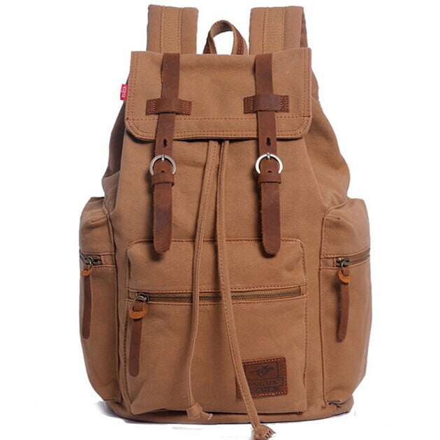 Men Women Travel Canvas Backpack Rucksack Camping Laptop Hiking School Book Bag 