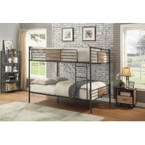 Brantley's Double Queen Bunk Bed in Sandy Black & Dark Bronze Finish, Offering 37" Rail Clearance & 6" Top Mattress Height