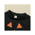 thumbnail image 4 of Sedceaty Infant Baby Halloween Jumpsuit, Cartoon Smiley Pumpkin Print Long Sleeve Crew Neck Romper for Boys Girls, 4 of 9