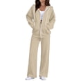 thumbnail image 2 of Chiccall Sweatsuits for Women 2 Piece Outfits Zip Up Hoodie Sweatshirt and Baggy Sweatpants Set Fall Long Sleeve Tracksuit, 2 of 10