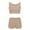 Khaki, variant on Breezora Cropped Tank Top Set with High Waist Shorts Women's Summer Workout Outfit L Size Blue