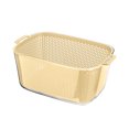 thumbnail image 2 of Double Layer Drains Basket with Cover, Kitchen Fruit and Vegetable Basket, Portable Washing Basin, Household Food Prep Container, for Picnics and Camping, Khaki, Plastic, by FAJHHA, 2 of 7