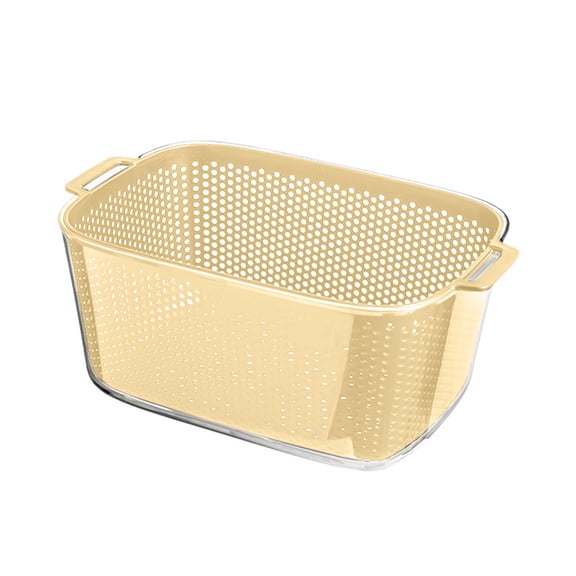 SouMaox Colander Set Double Layer Basin Bowl Vegetable Fruit Washing Basket Portable Kitchen Storage Bin Dustproof Lid Drainer Handles