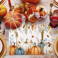 thumbnail image 3 of Orange Blue Pumpkins Fall Placemats Set of 6, Thanksgiving Maple Leaves Washable Wipeable Table Mats for Dining Tables, Indoor Outdoor Kitchen Place Mats for Holiday Party Table Decor, 3 of 9
