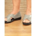 thumbnail image 3 of Silver Steps Cross Strap Orthopedic Sandal with Closed Back, Made With Soft Microfiber, Rubber Outsole - Grey Design, Size 9, 3 of 6