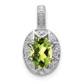 thumbnail image 1 of 925 Sterling Silver Diamond Peridot Necklace Charm Pendant Birthstone August, 1 of 7