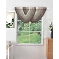 thumbnail image 2 of Brown Beige Ombre Sheer Waterfall Valance Curtains for Window, Farmhouse Vintage Wooden Striped Rod Pocket Sheer Topper Swag Curtains for Living Room, Kitchen 38.5"W x 47.2"L, 1 Panel, 2 of 7