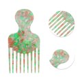 thumbnail image 2 of Unique Bargains 1 Pc Round Handle Marble Hair Insert Comb Green Acetate Sheet, 2 of 5
