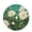 Teal, White, Green, variant on Round Welcome Sign, Spring Floral Metal Wall Art Hanging Decoration, Modern Abstract Flowers Leaves Circlar Iron Sign Wall Decor for Front Door Home Porch Office Gifts, 6x6 In