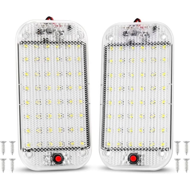Luces interiores LED Desiderio, 10 W, 48 LED, luces interiores universales brillantes con interruptor de encendido/apagado para coches, furgonetas, camiones, autocaravanas, barcos, caravanas,