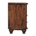 thumbnail image 3 of JERFIT Solid Wood Nightstand with 2 Drawers and Open Shelf, Handcrafted Mango Wood Bedside Table in Roasted Almond Brown, 3 of 9