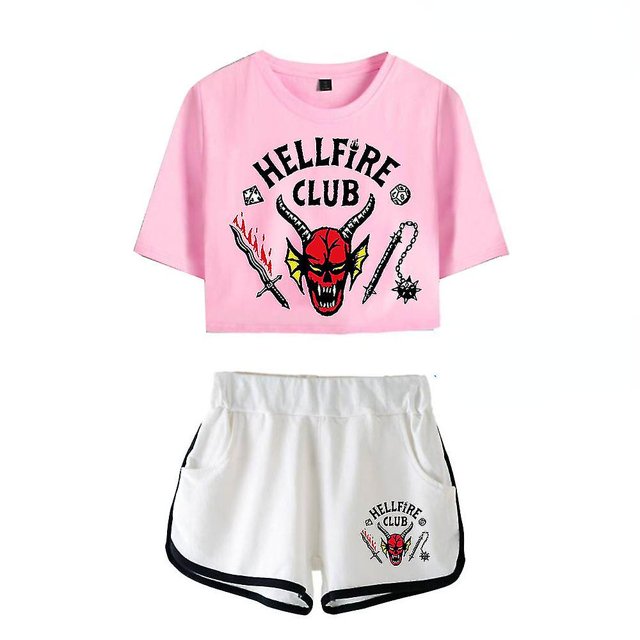 Stranger Things Season4 Hellfire Club Crop Shorts