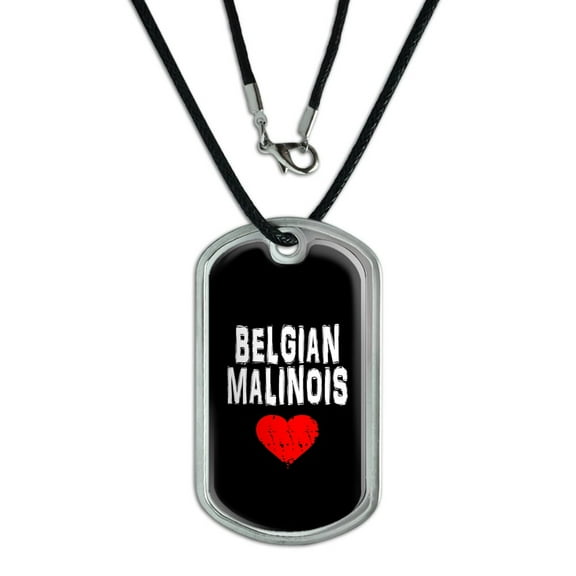 Belgian Malinois Love - Black Dog Tag