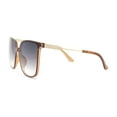 thumbnail image 3 of Womens Oversized 90s Fashion Thin Plastic Horn Rim Sunglasses Brown - Smoke, 3 of 4