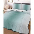 thumbnail image 2 of Quilts King Size, Turquoise Grey Ombre Soft Comforter Bedding Set for Bed, Modern Abstract Art Gradient Lightweight Quilted Bedspread with Pillow Cover(2 Pieces) for All Season, 96x106 Inch, 2 of 6