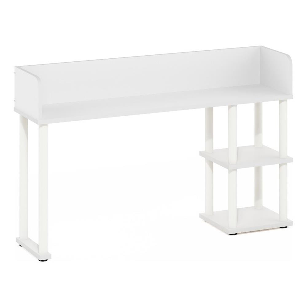Furinno Classic Desktop Bookshelf Storage Hutch in Desk Organizer White/White