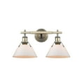 thumbnail image 3 of Yep by Golden Lighting Orwell 2-light Vanity in Aged Brass and Opal Glass, 3 of 3
