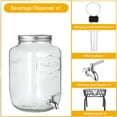 thumbnail image 4 of Dispensador de bebidas de vidrio FUNGLIJIE de 7,6 L con soporte e infusor, 4 of 6