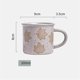 thumbnail image 2 of Taza de café vintage de gres, pintada a mano, mediana, blanca, 2 of 6