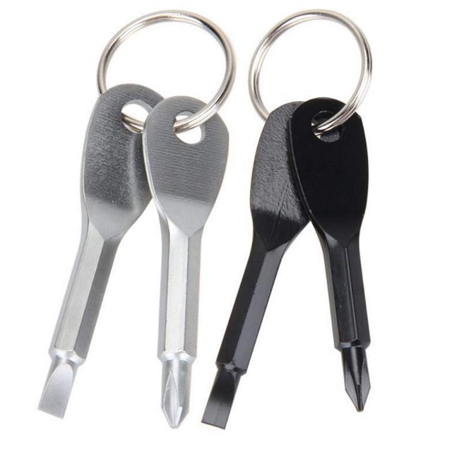 Mini destornilladores oso de fresa llavero acero inoxidable 2 piezas