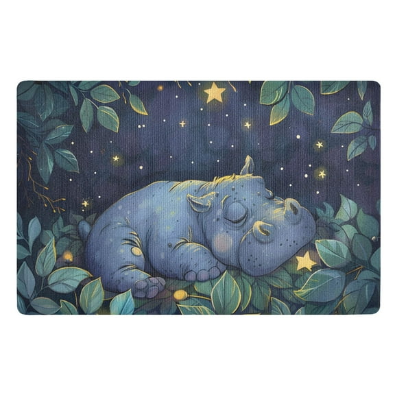 JSTEL Cute Hoppo Baby Front Door Mat Outside Entrance 32x20 Inch Doormat for Outdoor Indoor Washable Non Slip Floor Mats