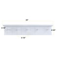 thumbnail image 5 of Danya B. 24" Traditional Wood Wall Mount Coat Rack Shelf with 5 Hooks - White, 5 of 7