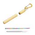 thumbnail image 1 of ENJOYW 1 Set Telescopic Portable Drinking Straw Stainless Steel Comfortable Grip Collapsible ful Drinking Straw for Kitchen T, 1 of 7
