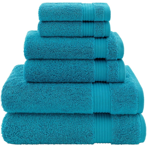 Hotel Spa Quality Absorbent Soft Decorative Kitchen Bathroom Sets 100 Turkish Genuine Cotton 6 Piece Towel Set Includes 2 Bath Towels 2 Hand Towels 2 Washcloths Ocean Aqua Walmart Com Walmart Com