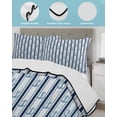 thumbnail image 4 of Quilts Full Size, Navy Blue Anchor Nautical Soft Comforter Bedding Set for Bed, Blue Coastal Ocean Lightweight Quilted Bedspread with Pillow Cover(2 Pieces) for All Season, 78x90 Inch, 4 of 6