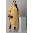 thumbnail image 4 of Rajnandini Women's Pure Cambric Cotton Kalamkari Floral Print Kurti (JOPLJPR69AX-3XL_Yellow_3XL), 4 of 5