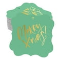 thumbnail image 1 of Inkdotpot Pack Of 100 Merry X-Mas Christmas Paper Tags DIY Craft Bracket Shape Real Gold Foil Hang Tags, 1 of 1