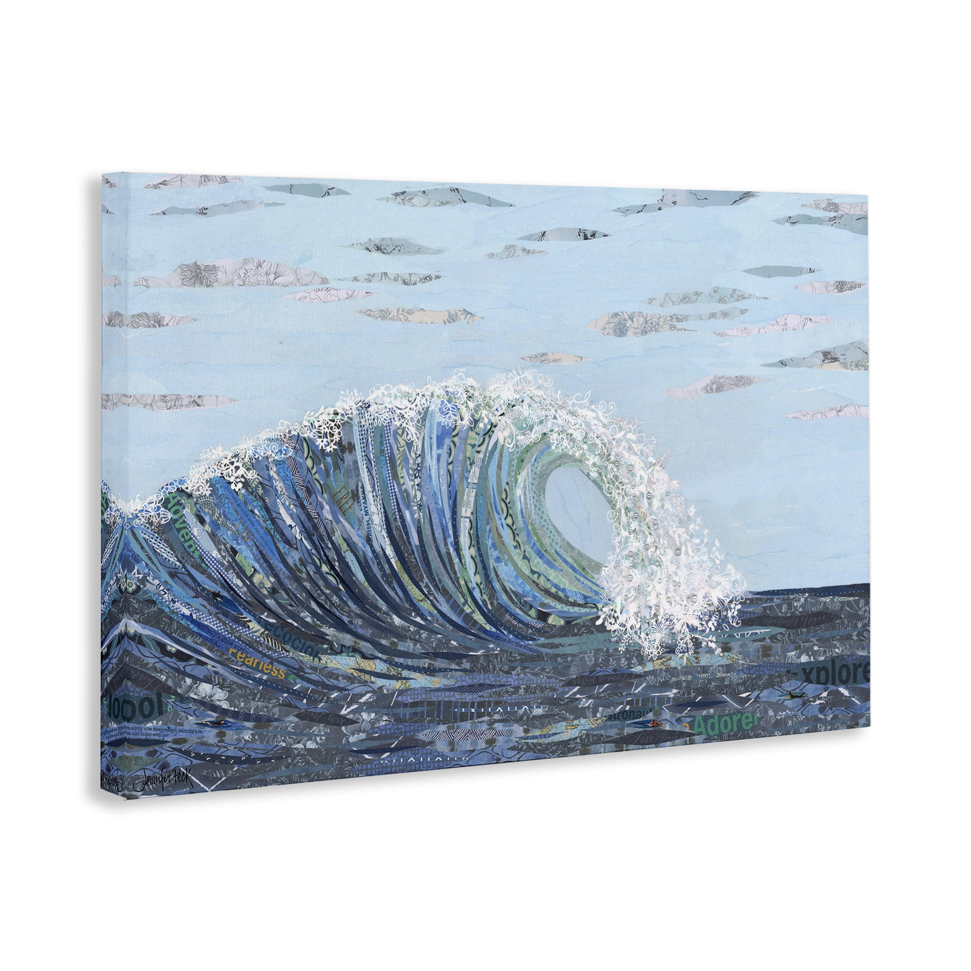 Stupell Industries Big Kahuna Wave Landscape Painting Gallery Wrapped Canvas Art Print Wall Art, 45 x 30