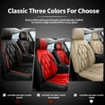 thumbnail image 5 of JIAMAOXIN 2 pieces of waterproof leather seat covers for all seasons, suitable for most pickup trucks, sedans, SUVs, compatible with airbags (Beige), 5 of 5