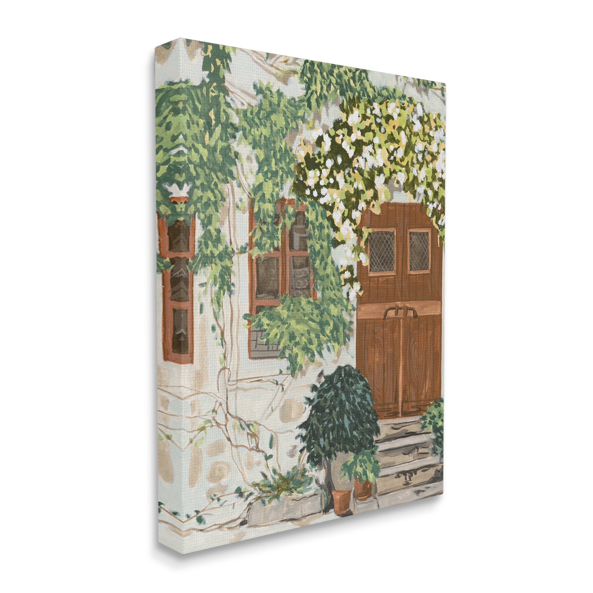 Stupell Industries Cottage Ivy & Plants Travel & Places Painting Gallery Wrapped Canvas Art Print Wall Art, 30 x 40