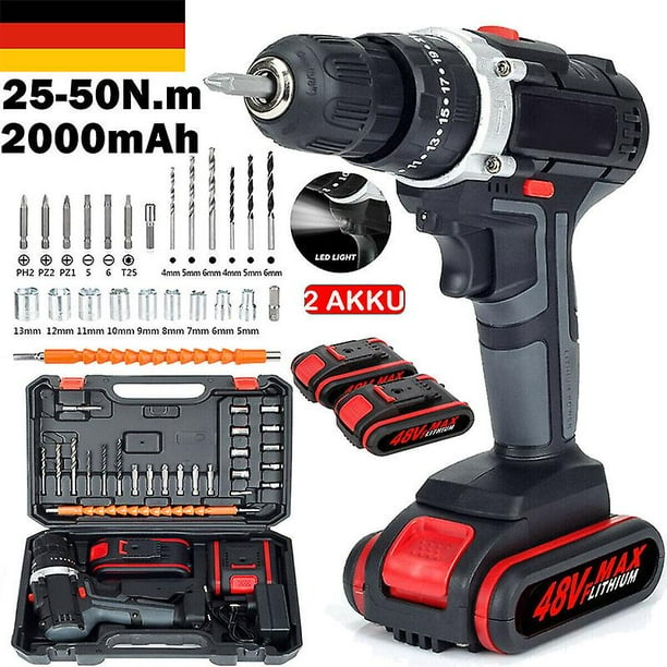 Rechargeable 3 In 1 Drill 48v Cordless Electric Impact Drill With
