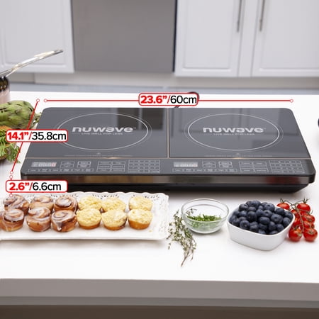 NuWave Electric Double Induction Cooktop 8” Portable Ultrathin with Sensor Touch Precision Induction Cooktop Burner, Home