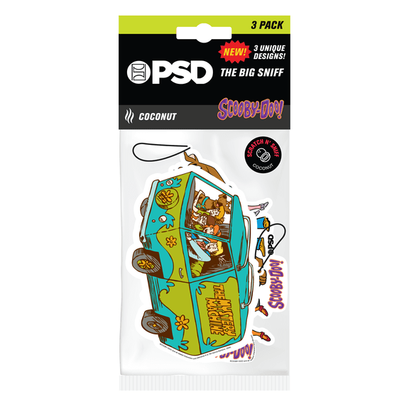 PSD Scooby Doo Mix Hanging Air Freshener 3 Pack New Car Scent.